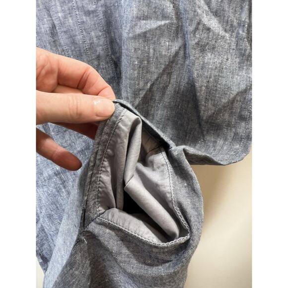 Eileen Fisher Women’s Chambray Shift Dress Sz S Blue Minimalist Timeless Capsule - Picture 3 of 10